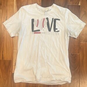 Women’s Love Baseball White Graphic T-Shirt